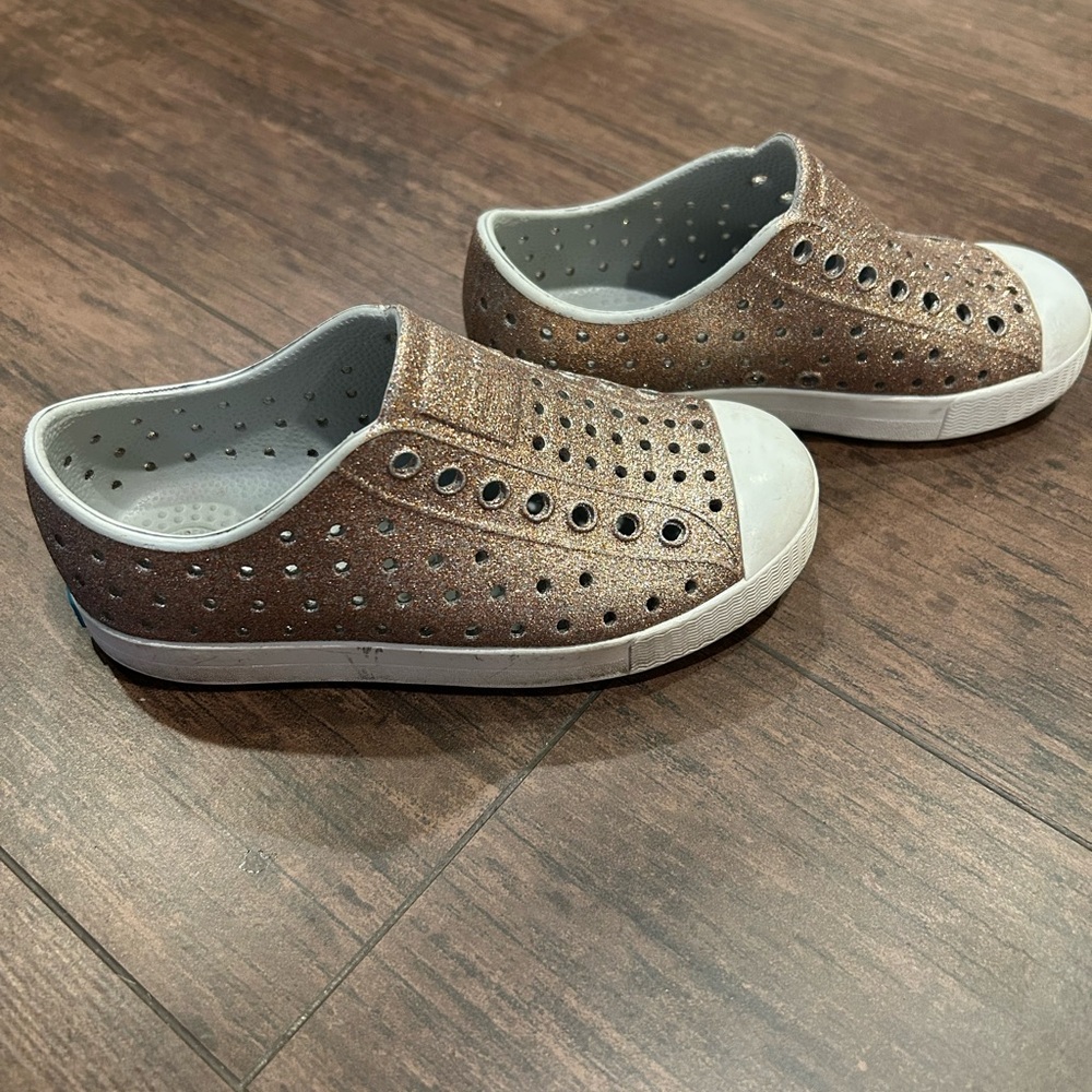 Native Kids' Glittery Bronze Slip-On Shoes - Picture 2 of 4